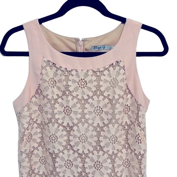 Eliza J. Floral Lace Sleeveless Shift Pink Dress size 4 - Picture 2 of 6